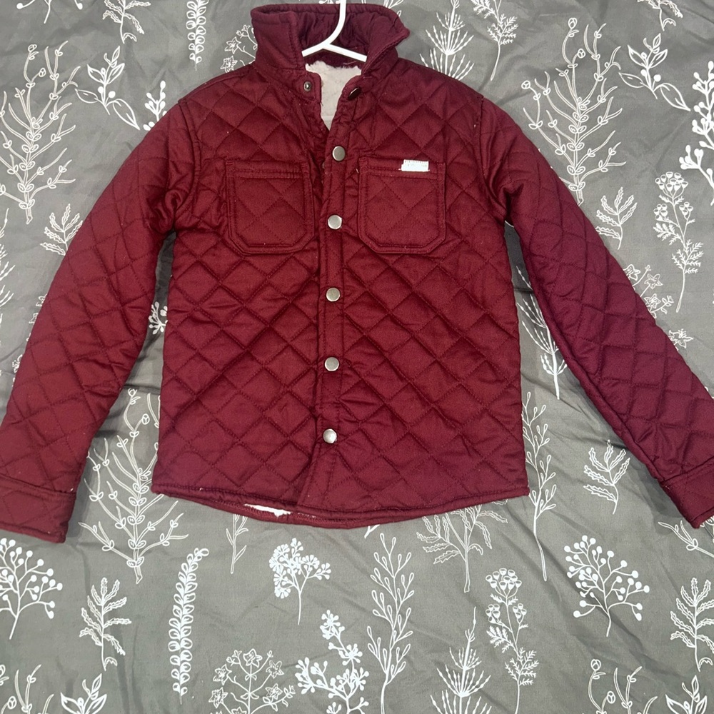 Kids Burgundy Quilted Jacket